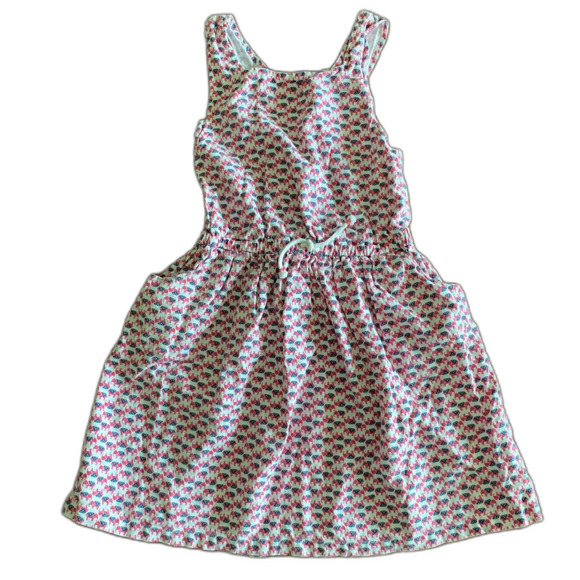 Carter's Crossed Back Elephant Prince Linen Blend Dress Girls' 8 - Picture 1 of 10